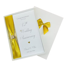 Load image into Gallery viewer, 12th Wedding Anniversary Card - Silk 12 Year Twelfth Anniversary Luxury Greeting Card, Personalised