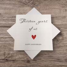 Load image into Gallery viewer, 13th Anniversary Card - Lace 13 Years Greeting Card Personalised - Year Of Us