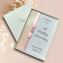 Load image into Gallery viewer, 13th Wedding Anniversary Card - Lace 13 Year Thirteenth Anniversary - 18 Colour Coice - Luxury Bow