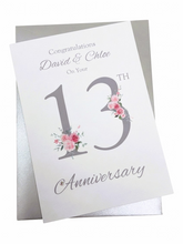 Load image into Gallery viewer, 13th Wedding Anniversary Card - Lace - FN 13