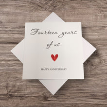 Load image into Gallery viewer, 14th Anniversary Card - Ivory 14 Years Greeting Card Personalised - Year Of Us
