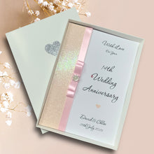 Load image into Gallery viewer, 14th Wedding Anniversary Card - Ivory 14 Year Fourteenth Anniversary - 18 Colour Coice - Luxury Bow