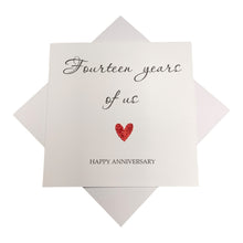 Load image into Gallery viewer, 14th Anniversary Card - Ivory 14 Years Greeting Card Personalised - Year Of Us