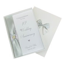 Load image into Gallery viewer, 16th Wedding Anniversary Card - Silver Holloware 16 Year Sixteenth Anniversary Luxury Greeting Card