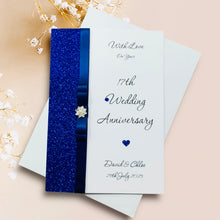 Load image into Gallery viewer, 17th Wedding Anniversary Card - Furniture 17 Year Seventeenth Anniversary - 18 Colour Coice - Luxury Bow