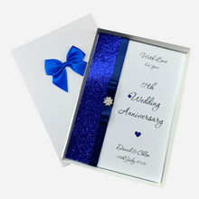 Load image into Gallery viewer, 17th Wedding Anniversary Card - Furniture 17 Year Seventeenth Anniversary - 18 Colour Coice - Luxury Bow