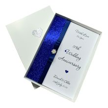 Load image into Gallery viewer, 18th Wedding Anniversary Card - Porcelain 18 Year Eighteenth Anniversary - 18 Colour Coice - Luxury Bow