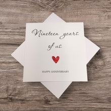 Load image into Gallery viewer, 19th Anniversary Card - Bronze 19 Years Greeting Card Personalised - Year Of Us