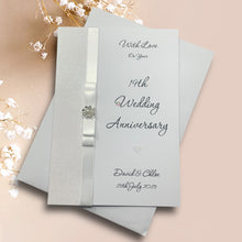 Load image into Gallery viewer, 19th Wedding Anniversary Card - Bronze 19 Year Nineteenth Anniversary - 18 Colour Coice - Luxury Bow