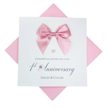 Load image into Gallery viewer, 1st Anniversary Card - Paper 1 Year First Wedding Anniversary Luxury Greeting Card Personalised - Regal Bow