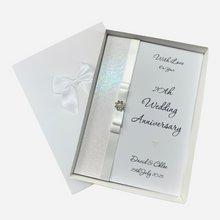 Load image into Gallery viewer, 20th Wedding Anniversary Card - China 20 Year Twentieth Anniversary - 18 Colour Coice - Luxury Bow