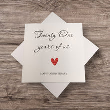Load image into Gallery viewer, 21st Anniversary Card - Brass 21 Years Greeting Card Personalised - Year Of Us