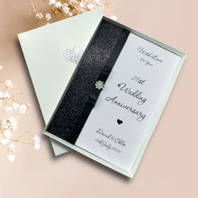 Load image into Gallery viewer, 21st Wedding Anniversary Card - Brass 21 Year Twenty First Anniversary - 18 Colour Coice - Luxury Bow