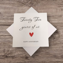 Load image into Gallery viewer, 22nd Anniversary Card - Copper 22 Years Greeting Card Personalised - Year Of Us