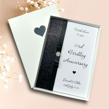 Load image into Gallery viewer, 22nd Wedding Anniversary Card - Copper 22 Year Twenty Second Anniversary - 18 Colour Coice - Luxury Bow