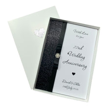 Load image into Gallery viewer, 22nd Wedding Anniversary Card - Copper 22 Year Twenty Second Anniversary - 18 Colour Coice - Luxury Bow