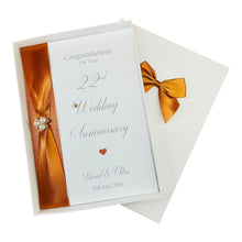 Load image into Gallery viewer, 22nd Wedding Anniversary Card - Copper 22 Year Twenty Second Anniversary Luxury Greeting Card, Personalised