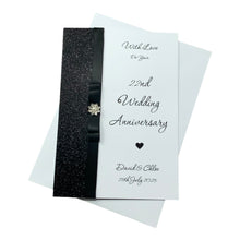 Load image into Gallery viewer, 22nd Wedding Anniversary Card - Copper 22 Year Twenty Second Anniversary - 18 Colour Coice - Luxury Bow