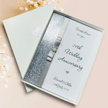 Load image into Gallery viewer, 24th Wedding Anniversary Card - Opal 24 Year Twenty Fourth Anniversary - 18 Colour Coice - Luxury Bow