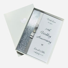 Load image into Gallery viewer, 24th Wedding Anniversary Card - Opal 24 Year Twenty Fourth Anniversary - 18 Colour Coice - Luxury Bow
