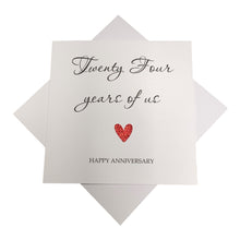 Load image into Gallery viewer, 24th Anniversary Card - Opal 24 Years Greeting Card Personalised - Year Of Us