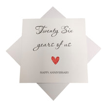 Load image into Gallery viewer, 26th Anniversary Card - Picture 26 Years Greeting Card Personalised - Year Of Us