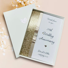 Load image into Gallery viewer, 27th Wedding Anniversary Card - Sculpture 27 Year Twenty Seventh Anniversary - 18 Colour Coice - Luxury Bow