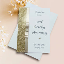 Load image into Gallery viewer, 27th Wedding Anniversary Card - Sculpture 27 Year Twenty Seventh Anniversary - 18 Colour Coice - Luxury Bow
