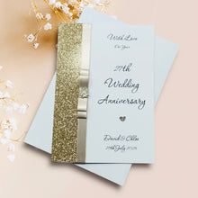 Load image into Gallery viewer, 27th Wedding Anniversary Card - Sculpture 27 Year Twenty Seventh Anniversary - 18 Colour Coice - Luxury Bow