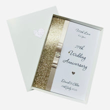 Load image into Gallery viewer, 27th Wedding Anniversary Card - Sculpture 27 Year Twenty Seventh Anniversary - 18 Colour Coice - Luxury Bow
