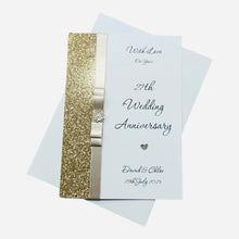 Load image into Gallery viewer, 27th Wedding Anniversary Card - Sculpture 27 Year Twenty Seventh Anniversary - 18 Colour Coice - Luxury Bow