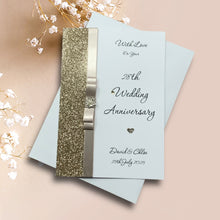 Load image into Gallery viewer, 28th Wedding Anniversary Card - Orchid 28 Year Twenty Eighth Anniversary - 18 Colour Coice - Luxury Bow