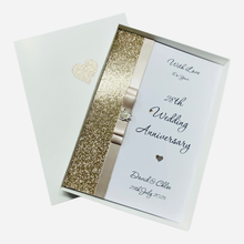 Load image into Gallery viewer, 28th Wedding Anniversary Card - Orchid 28 Year Twenty Eighth Anniversary - 18 Colour Coice - Luxury Bow