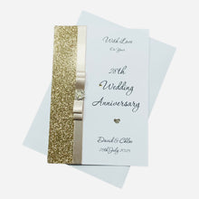 Load image into Gallery viewer, 28th Wedding Anniversary Card - Orchid 28 Year Twenty Eighth Anniversary - 18 Colour Coice - Luxury Bow