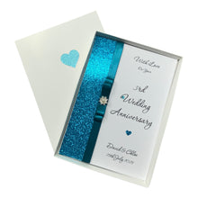 Load image into Gallery viewer, 3rd Anniversary Card - Leather 3 Year Third Wedding Anniversary - 18 Colour Coice - Luxury Bow