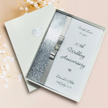 Load image into Gallery viewer, 30th Wedding Anniversary Card - Pearl 30 Year Thirtieth Anniversary - 18 Colour Coice - Luxury Bow