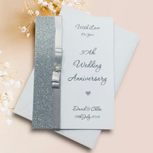 Load image into Gallery viewer, 30th Wedding Anniversary Card - Pearl 30 Year Thirtieth Anniversary - 18 Colour Coice - Luxury Bow