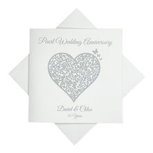 Load image into Gallery viewer, 30th Pearl Wedding Anniversary Personalised Card - 30 Years - Vintage Heart