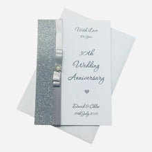 Load image into Gallery viewer, 30th Wedding Anniversary Card - Pearl 30 Year Thirtieth Anniversary - 18 Colour Coice - Luxury Bow