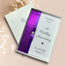 Load image into Gallery viewer, 31st Wedding Anniversary Card - Timepiece 31 Year Thirty First Anniversary - 18 Colour Coice - Luxury Bow