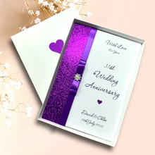 Load image into Gallery viewer, 31st Wedding Anniversary Card - Timepiece 31 Year Thirty First Anniversary - 18 Colour Coice - Luxury Bow