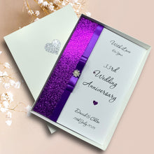 Load image into Gallery viewer, 33rd Wedding Anniversary Card - Amethyst 33 Year Thirty Third Anniversary - 18 Colour Coice - Luxury Bow