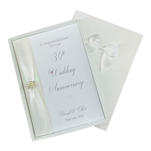 Load image into Gallery viewer, 34th Wedding Anniversary Card - Opal 34 Year Thirty Fourth Anniversary Luxury Greeting Card, Personalised