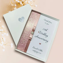 Load image into Gallery viewer, 35th Wedding Anniversary Card - Coral 35 Year Thirty Fifth Anniversary - 18 Colour Coice - Luxury Bow
