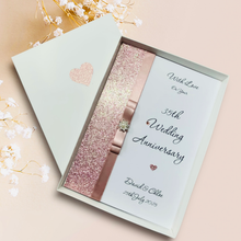 Load image into Gallery viewer, 35th Wedding Anniversary Card - Coral 35 Year Thirty Fifth Anniversary - 18 Colour Coice - Luxury Bow