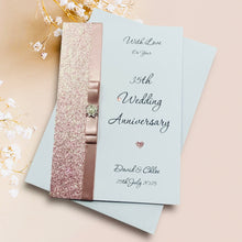 Load image into Gallery viewer, 35th Wedding Anniversary Card - Coral 35 Year Thirty Fifth Anniversary - 18 Colour Coice - Luxury Bow