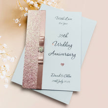 Load image into Gallery viewer, 35th Wedding Anniversary Card - Coral 35 Year Thirty Fifth Anniversary - 18 Colour Coice - Luxury Bow
