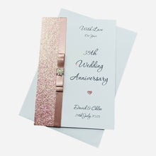 Load image into Gallery viewer, 35th Wedding Anniversary Card - Coral 35 Year Thirty Fifth Anniversary - 18 Colour Coice - Luxury Bow