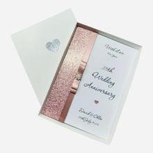 Load image into Gallery viewer, 35th Wedding Anniversary Card - Coral 35 Year Thirty Fifth Anniversary - 18 Colour Coice - Luxury Bow