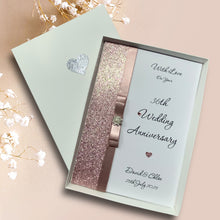 Load image into Gallery viewer, 36th Wedding Anniversary Card - Bone China 36 Year Thirty Sixth Anniversary - 18 Colour Coice - Luxury Bow